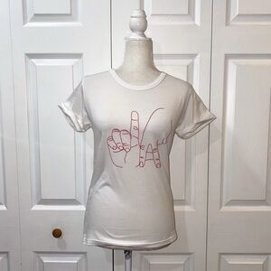 Maison Labiche White LA Hand Sign T-Shirt